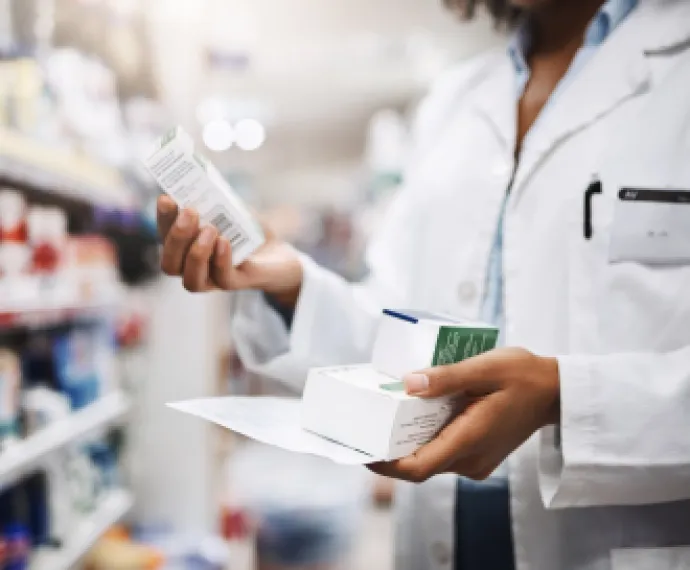 pharmacist reviewing medications